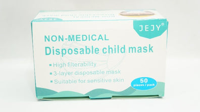 JEJY Y6002 Non-Medical Child Mask, Disposable, 3-Layer - Pack of 50